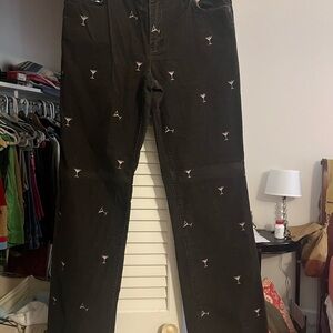 J. Crew Martini Embroidered Corduroy Pants
